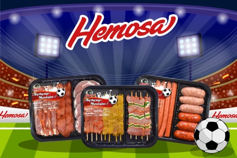 Hemosa lanza una edición especial de productos para barbacoa con motivo del Mundial de Fútbol 2018.